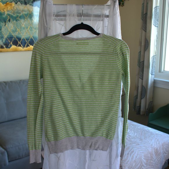 Old Navy V-Neck Cardigan|Gray & Green Cardigan|Low V-Neck Button Down Sweater - Picture 2 of 6